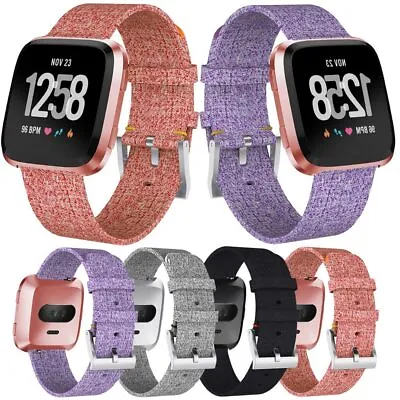 For Fitbit Versa 4 3 2 Nylon Woven Fabric Strap Band Watch Sense Replacement • £5.94