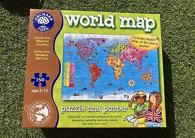 £4.50 • Buy Orchard Toys World Map Jigsaw Puzzle And Poster VGC 150 Pieces Age 5-10 Years