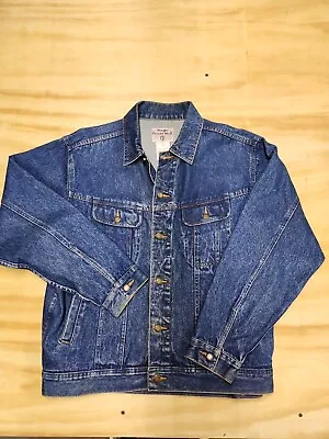 Wrangler Rugged Wear Blue Denim Trucker Jean Jacket Men's Large WPL 6428 • $20