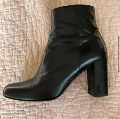 Saint Laurent Paris Babies Pin Leather Bootie Ankle Boot SZ 40.5 Nero • $250