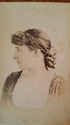 1880's Antique Cdv Photograph Mrs Lillie Langtry - Actress Courtesan Socialite • £29.95