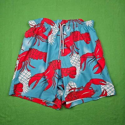 Vilebrequin Swim Trunks Mens Large Blue Lobster Print Swimwear Bathing Suit • $19.66