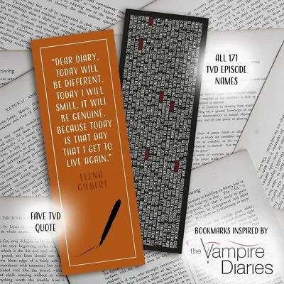 The Vampire Diaries Bookmark Elena Gilbert TVD Merch | Gifts For Book Lovers • £2.50