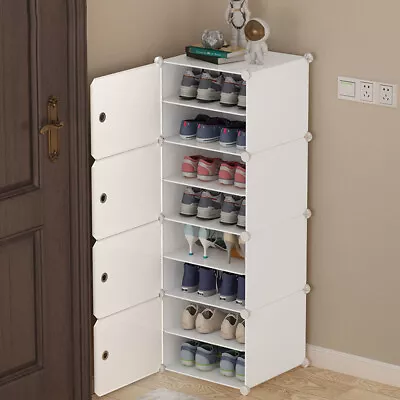 $41.79 • Buy DIY Display Shoe Cabinet Cube Storage Boxes Organizer Cupboard  Rack Stackable