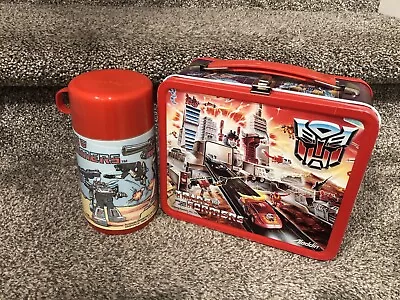 1986 Aladdin Hasbro Transformers Vintage Metal Lunch Box W Thermos Unused New • $295