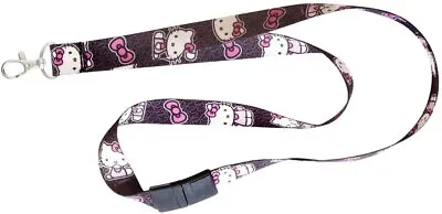 CUTE~ Hello Kitty LANYARD Key Chain Black Pink Hello Kitty BREAKAWAY Authentic • $9.49