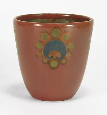 Marblehead Pottery Red Blue Copper Lustre Decorated Coupe Vase Arts & Crafts  • $995