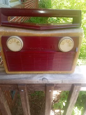 Vintage Motorolas Tube Radios 1 Portable And 1 Lunchbox Parts Or Restore  • $40