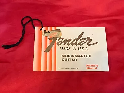 1978 USA CBS FENDER MUSICMASTER GUITAR Hang Tag Owners Manual Case Candy • $225