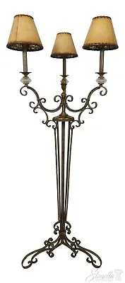 54781EC: MAITLAND SMITH Iron & Brass 3 Arm Floor Lamp • $1095