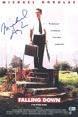 Michael Douglas Signed Autograph Falling Down 12X18 Photo Beckett BAS • $450