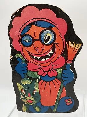 Vintage Halloween Wicked Witch & Cat Germany Cardboard Accordion Noise Maker • $48.89
