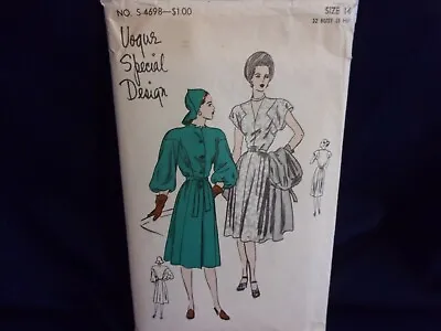 Vogue S-4698 Special Design Vintage 1940s Pattern Dress & Coat Size 14 UNCUT • $59.94