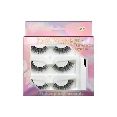 3 Pairs Reusable Self Adhesive EyelashesNatural Look False Eyelashes Self Stick • £5.58