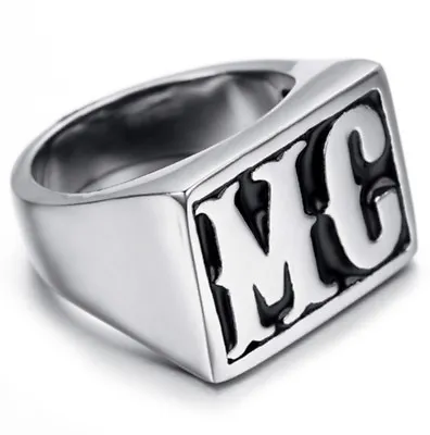 Men's Motorcycle Rider Harley Club MC Theme Biker Stainless Ring Size 7-14 US • $16.95