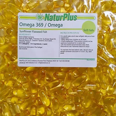 £14.89 • Buy Omega 3 6 9 1000mg Fish Oil - 360 Capsules - High Strength - NaturPlus