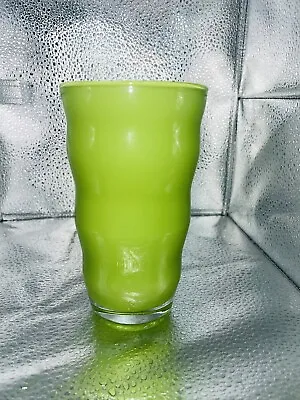 $25 • Buy Vintage MCM Dansk Rio Tumblers 16oz Wavy Glasses Hand Blown Glass Green