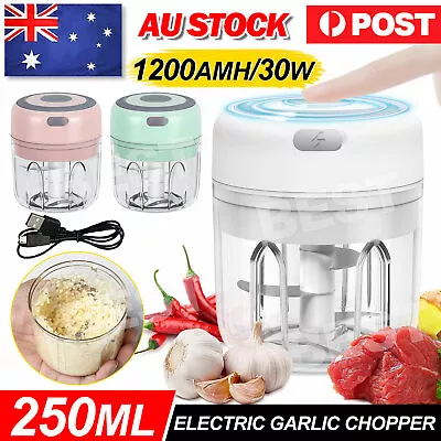 250ML Electric Garlic Food Chopper Vegetable Chopper Grinder Blender Crusher AU • $12.95