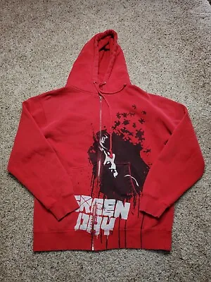 Green Day 21st Century Breakdown Tour Hoodie Small Red Full Zip Graphic 2009  • $36