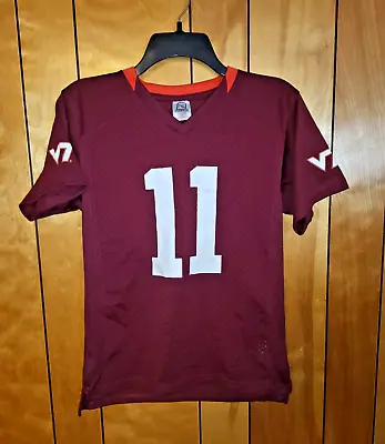 Virginia Tech Football Jersey YOUTH KIDS MEDIUM Maroon #11 Pro Edge HOKIES D3 • $13.99