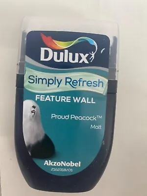 Dulux Simply Refresh-Feature Wall Proud Peacock Shade Matt Paint Tester Pot • £4.99