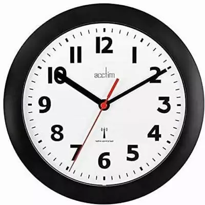 £21.99 • Buy Black Radio Controlled Wall Clock Acctim 74313 Parona