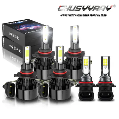 For Chevy Silverado 1500 2500 HD 2003-2005 2006 LED Headlights+Fog Light Bulbs • $26.99