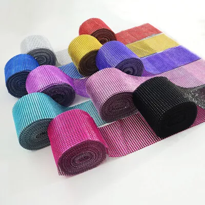 £4.50 • Buy Diamante Sparkle Effect Mesh Ribbon Trimming - Many Colours  Cakes Bridal Crafts