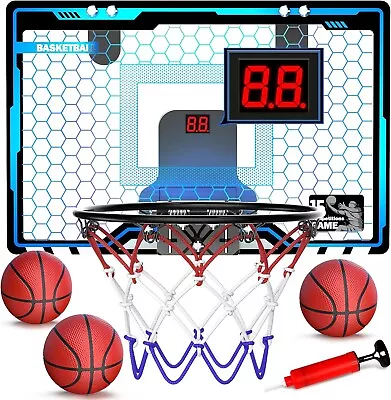 Indoor Mini Basketball Hoop For Kids Over The Door With LED Scoring • $47.99