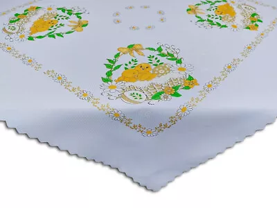 Easter Square WHITE Tablecloth/table Runner 80 X 80cm Chicken (31 X31 ) • £11.99