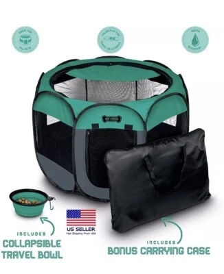 $29.99 • Buy Pet Playpen, 36” Foldable Portable Crate, Dog Puppy Cat Kitten, Indoor Outdoor
