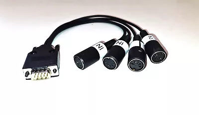 Breakout Cable For Music Quest PC Midi MQX-32 Card. DB9 Male To 4x 5 Pin DIN • $35.89