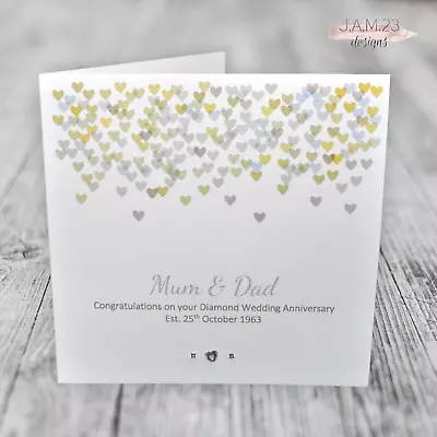 £3.80 • Buy Personalised Diamond 60th Wedding Anniversary Card Mum And Dad