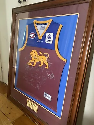 $499 • Buy Brisbane Fitzroy Lions AFL Framed Signed Jumper 2004. Voss Black Brown Akermanis