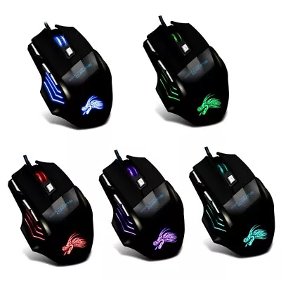 7 Buttons Pro Gaming Mouse LED 1600dpi Optical USB Wired  For PC Laptop • $17.99