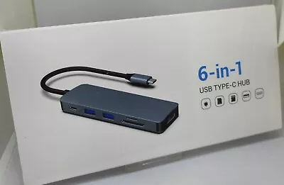 6 In 1 Multiport Type-C Docking Station Hub OTG Adapter 4K HDTV Macbook Pro/Air • £12.99