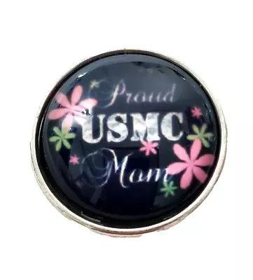 PROUD USMC MOM 18mm/20mm GINGER SNAP BUTTON POPPER FOR INTERCHANGEABLE JEWELRY • $2.35