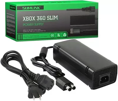 Power Supply Charger Cord For Xbox 360 Slim Auto Voltage (Black) • $22.99