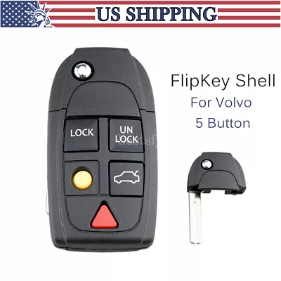 For Volvo S60 S80 S80 XC70 XC90 Flip Remote Car Key Fob Shell Case Replacement • $9.75
