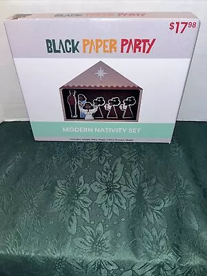 New 2022 Black Paper Party Block Modern African American 7pc Nativity Set • $14.40