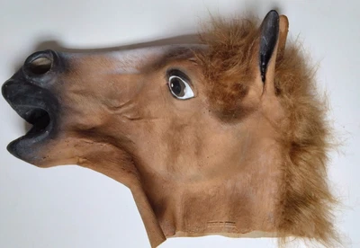£10 • Buy Fancy Dress Horses Head Adult Fit With Hair Joke / Used A Few Times / Uk 