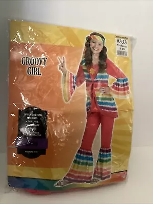 Groovy Hippie Girl Costume 70's Flower Child Child's Size Medium 8-10 • $14.99