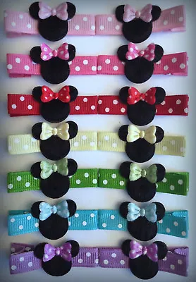 Girl Toddler Baby Minnie Mouse Hair Clips Bows Bowtique Holiday Dots  • $2.99