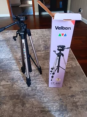 VELBON CX-440 Camera Tripod Adjustable 3-section Aluminium Silver With Box • $19.99