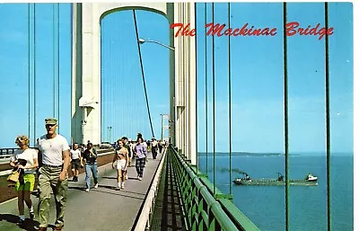 Postcard The Mackinac Bridge Michigan Annual Bridge Walk • $4.75