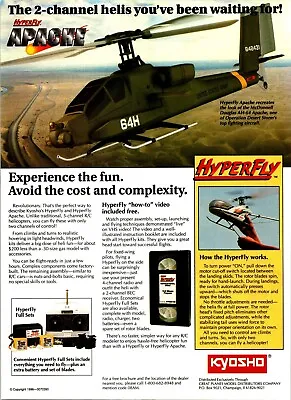 Kyosho Apache RC Helicopter Print Ad Ephemera Wall Decor 2 Channel • $17.99