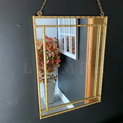 Antique Style Gold Wall Mirror Metal Frame Hanging Gold Mirror Wall Art Mirror • £16.99