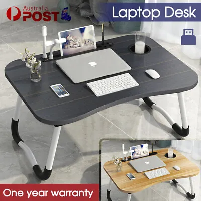 $23.99 • Buy Laptop Bed Table Foldable Lap Standing Desk With Cup Slot For Indoor/Picnic Tray