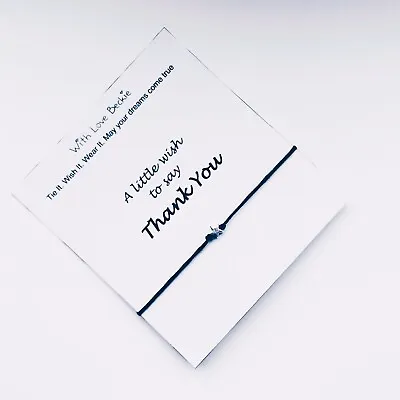 £3 • Buy Thank You Wish String Bracelet, Friends, Family, Thank You Gift, Quote Card