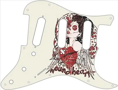 Stratocaster Strat Pickguard Custom Fender SSS 11 Hole Guitar Wounded Heart • $47.47